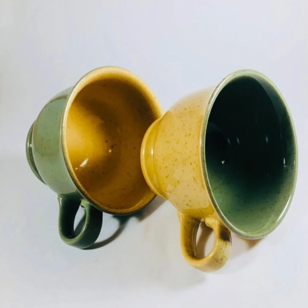 Set of 8 Mikasa unique 2 toned tea cups